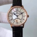 Replica Jaeger-LeCoultre Ladies Rendez-Vous Night & Day 3612420 34MM N Rose Gold & Diamonds Pearl Dial Swiss 898A/1