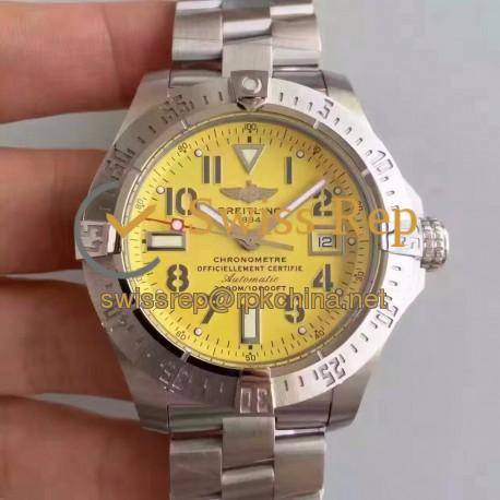 Replica Breitling Avenger II Seawolf A1733110/I519/169A N Stainless Steel Yellow Dial Swiss 2836-2