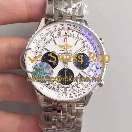 Replica Breitling Navitimer 01 AB012012/BB01/447A JF Stainless Steel White Dial Swiss 7750