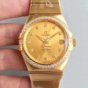 Replica Omega Constellation 123.55.38.21.58.001 38MM SSS Yellow Gold & Diamonds Champagne Dial Swiss 8500
