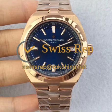 Replica Vacheron Constantin Overseas 47040 8F Rose Gold Blue Dial Swiss 5100