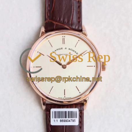 Replica A. Lange & Sohne Saxonia Thin 211.032 V6 Rose Gold Yellow Dial M9015