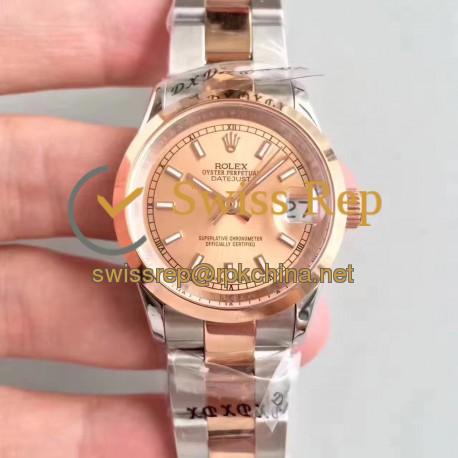 Replica Rolex Datejust 31 178241 31MM JF Stainless Steel & Rose Gold Champagne Dial Swiss 2836-2
